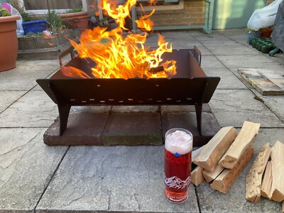 FIRE PIT BBQ LOG BURNER OUTDOOR SEATING FIRE SHOW DISPLAY FLOOR CAMPING  LARGE | eBay