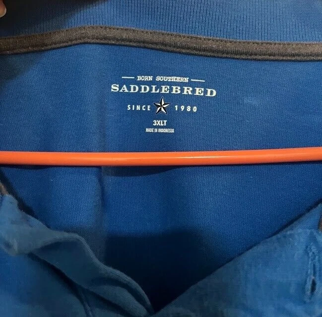 Lot of 2 Saddlebred Men's 3XLT Royal BlueDark Blue Long Sleeves Polo Shirt - Image 2 of 3