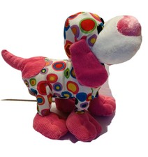 Walmart Pink White Multi-Color Circle Polka Dots Puppy Dog Stuffed Plush Animal