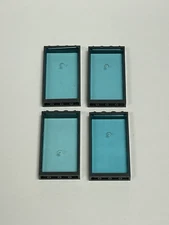 Lego Door Window with Glass 1x4x6 Dark Bluish Gray Lot of 4
