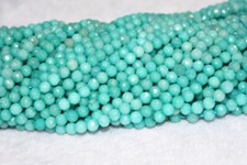 4mm Faceted Natural Blue Aquamarine Gemstone Round Loose Beads 15'' Strand