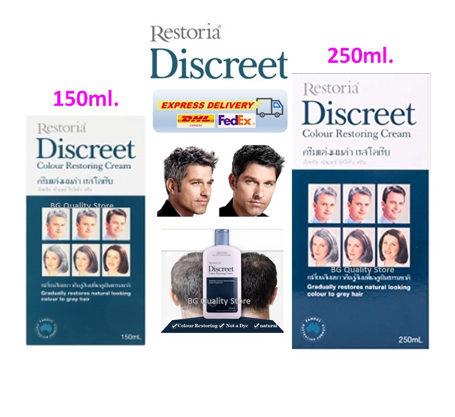 4 Boxes Restoria Discreet Hair Color Restoring Cream Cover Grey Hair