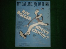 My Darling, My Darling Where’s Charlie? Ray Bolger 1952 movie sheet music 