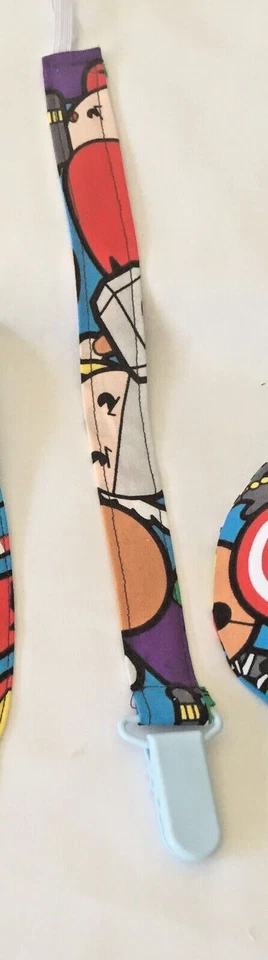 Clip de chupete Super Hero, clip Paci, clip de calmante, clip ficticio, correa, clip Binky Foto 2 de 2