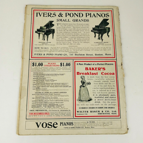 Antique 1910 The Etude Music Magazine December Issue with Sheet Music and Ads - Picture 2 of 7