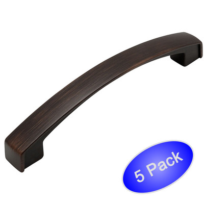 *5 Pack* Cosmas Cabinet Hardware Oil Rubbed Bronze Arch Handle Pull #616-128ORB