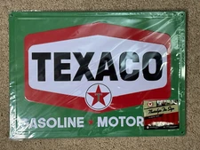 Texaco Gasoline Motor Oil Metal Tin Sign 12" x 17" Retro Vintage Man Cave