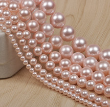 3-12mm Round Natural Pink Sea Shell Pearl Loose Beads Jewelry Making DIY Strands