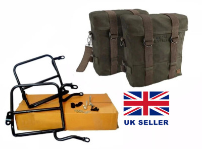 Pannier Taschen mit Montage Olive Green Für Royal Enfield Classic 350 500
