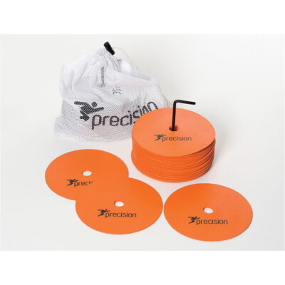20er Pack 15cm ORANGE flache Gummi Pitch Marker Scheiben - Ultra Slim Outdoor Sport