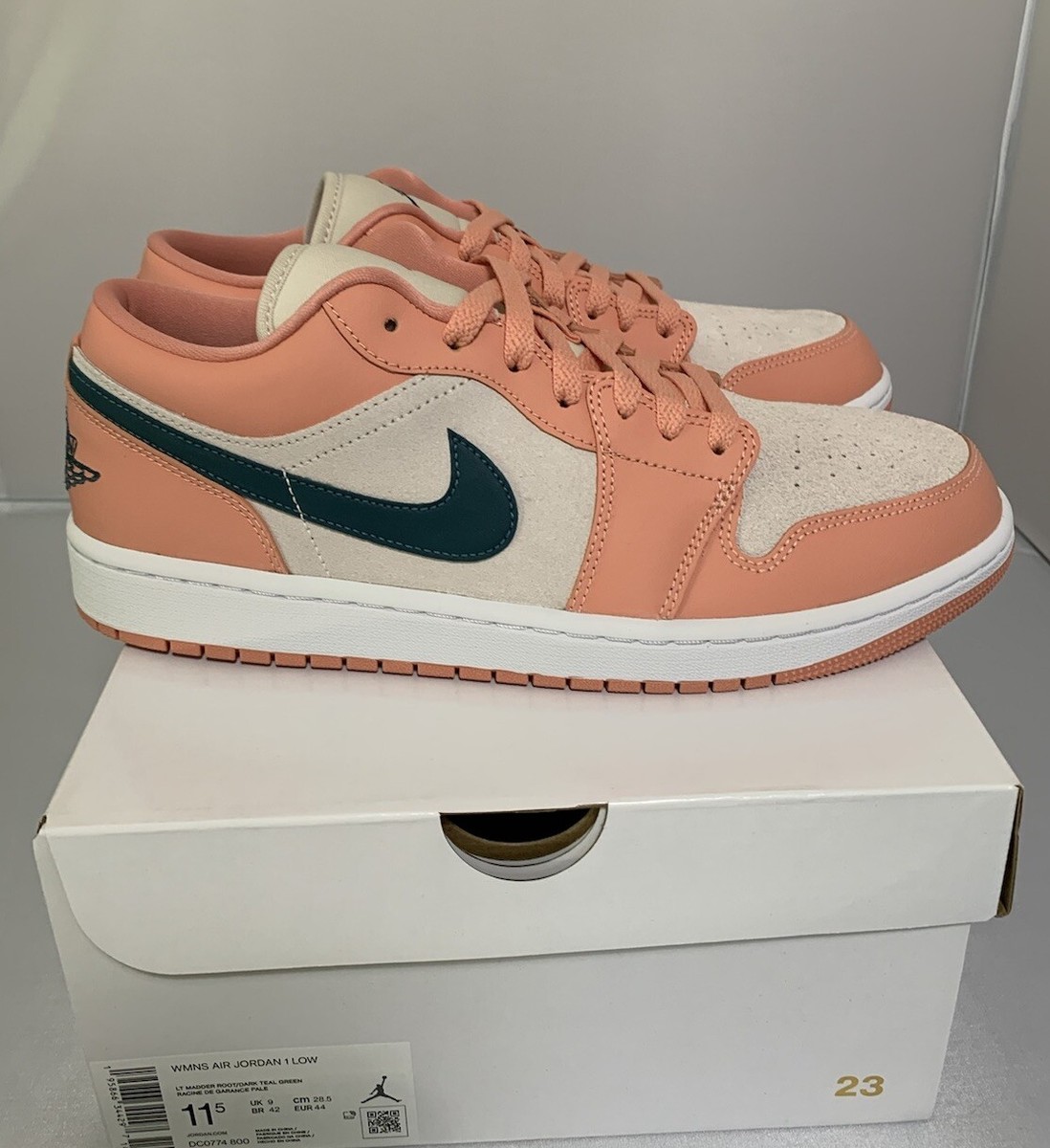 Nike Air JORDAN 1 Low LIGHT MADDER ROOT Teal 10M 11.5W | eBay