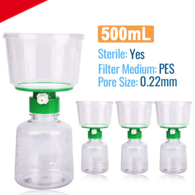 4pcs 500ml Plastic Filtering Flask Lab Bottle Vacuum Filter Adapters Funnel HPLC
