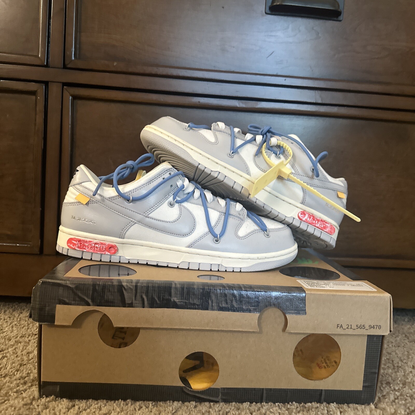 OFF WHITE X NIKE Taglia 10 5 Nike Off White x Dunk Low 05 di 50