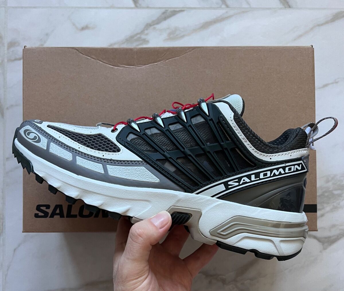 Salomon ACS Pro Advanced Peat Beluga Vintage Khaki, US 10 Salomon ACS Pro Advanced Peat Beluga Vintage Khaki, US 10