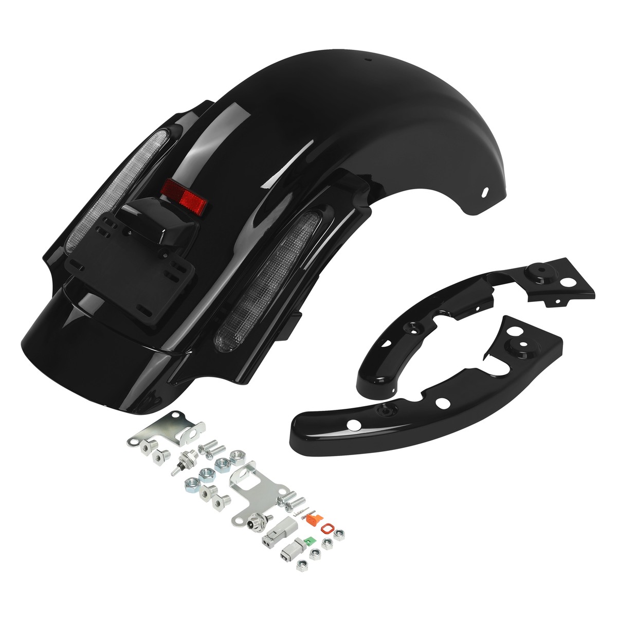 Black Rear Fender LED System Fit For Harley CVO Touring Electra