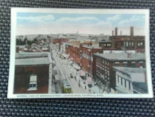 1910S POSTCARD MERRIMAC STREET STREETCAR HAVERHILL MASSACHUSETTS