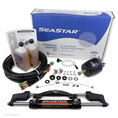 Seastar Teleflex HK6400A-3 Hydraulic Outboard Steering Kit W/Pair 20' Hoses