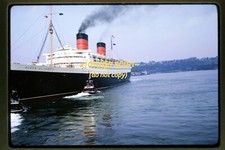 Kodachrome Slide of Cunard RMS Queen Elizabeth Ocean Liner Ship at NYC in 1964