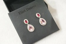 Eliot Danori by Nadri Silver Tone Teardrop Earrings Pink & Red 