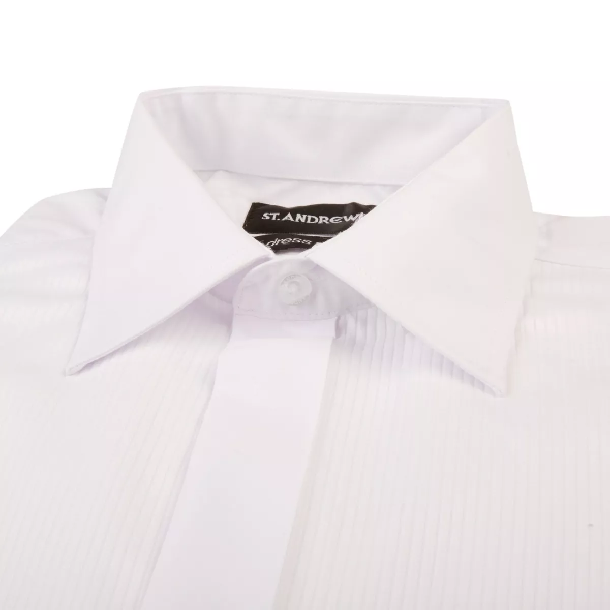 Pleated cotton tuxedo shirt