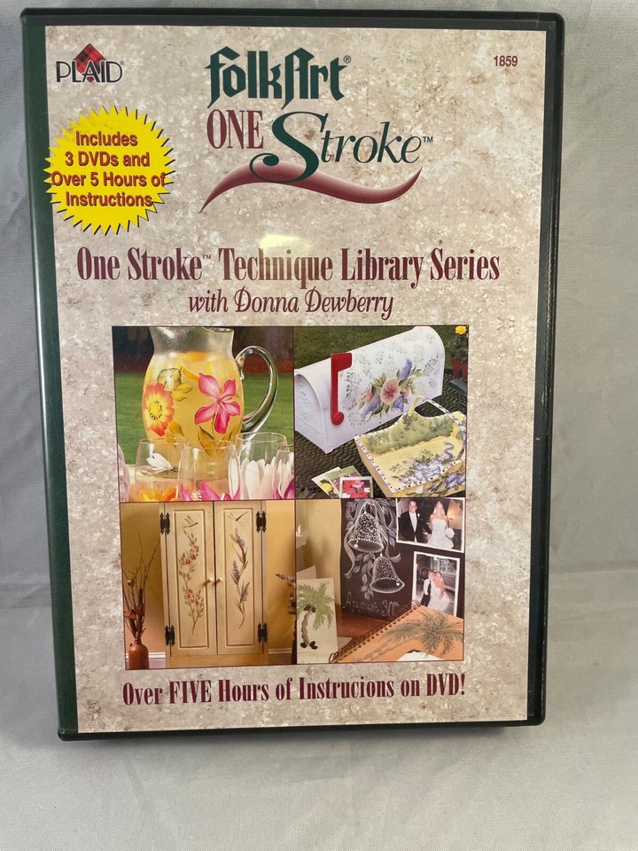 Donna Dewberry One Stroke Palette, Brush Caddy, DVD'S, Worksheet Packs