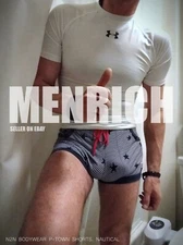 N2N BODYWEAR P-TOWN SHORTS. NAUTICAL. MEDIUM. NWT. VERY RARE. 🌈 GAY PRIDE LGBT+