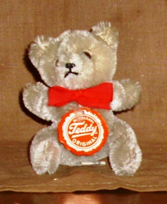 Teddy-Hermann Hirschaid-80iger-11cm-hart gestopft-grau-Zustand 1 - Bild 4 von 4