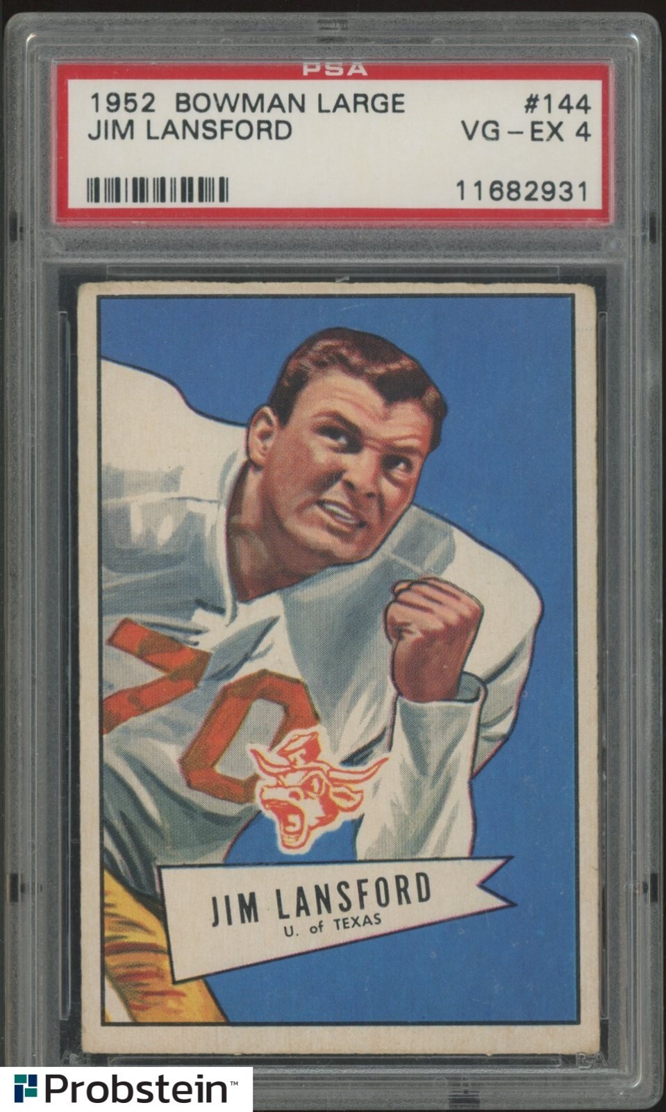 1952 Bowman Large Football #144 Jim Lansford RC Rookie PSA 4 VG-EX