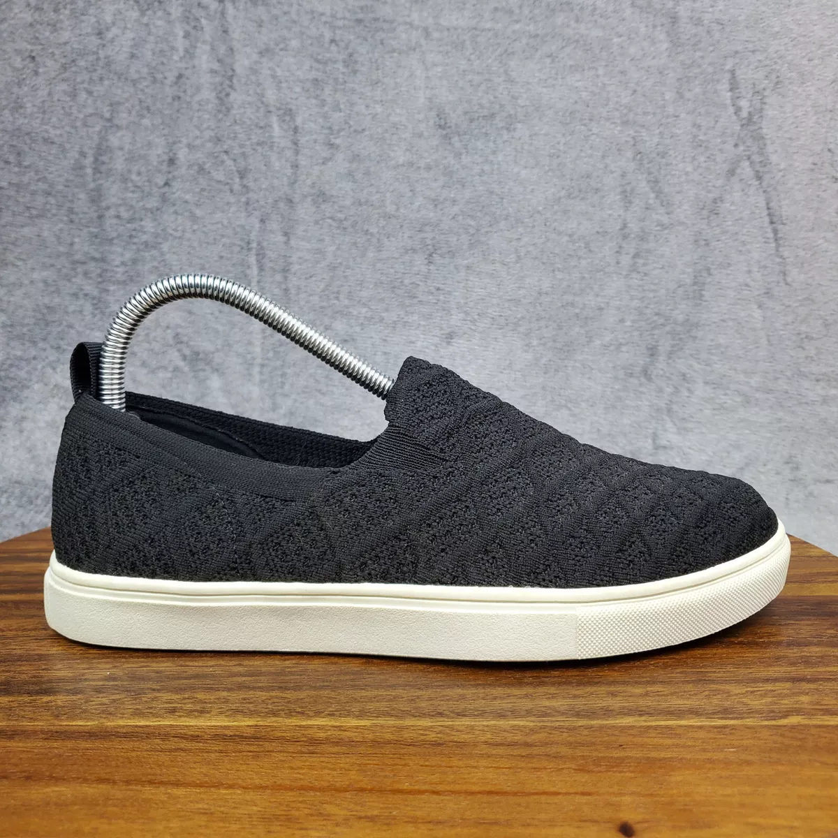 Torrid Slip On Shoes Women s 7 WW Wide Black White Knit Loafer