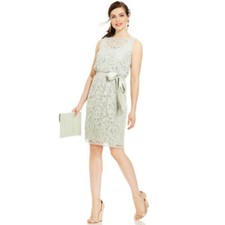 Adrianna Papell Illusion-lace Belted MINT Size 8 #251 NWT