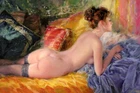 Beautiful woman Oil Painting Giclee Print Canvas