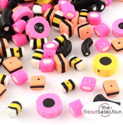 20 Lakritz Allerlei Fimo Polymer Ton Perlen Gemischt Schmuckherstellung MSC41