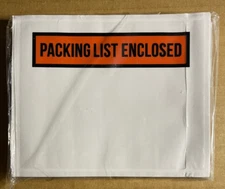1000 Pcs 4.5" x 5.5" PACKING LIST ENCLOSED ENVELOPE POUCH SLIP INVOICE RECEIPT