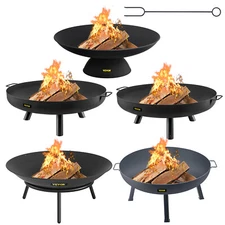 22/28/30/34in Fireplace Backyard Wood Burning Heater Iron Bowl Patio Fire Pit