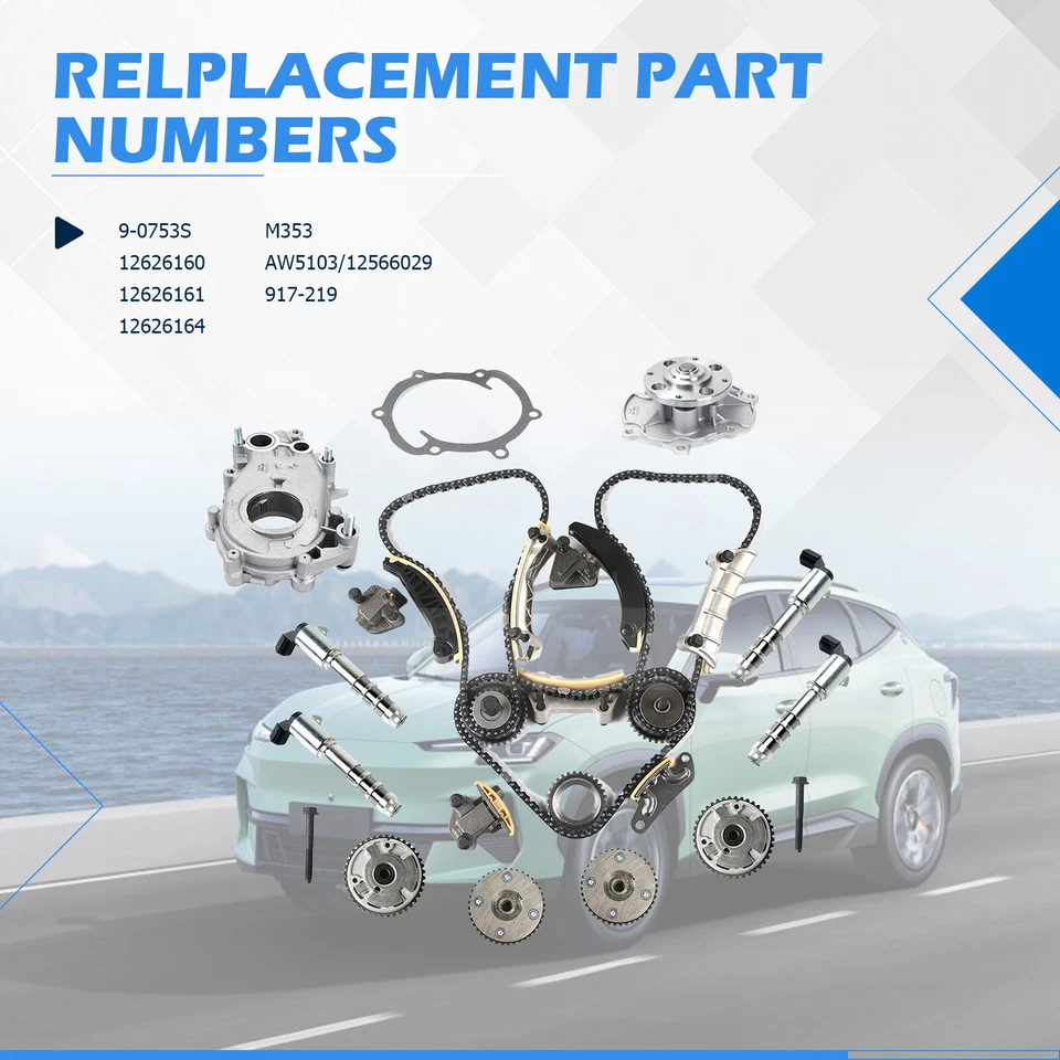 Timing Chain Kit Water Oil Pump for Buick Chevrolet Cadillac GMC 3.6L 9-0753S Foto 3 de 4