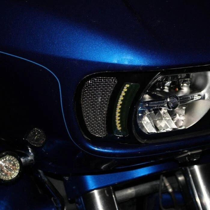 Custom Dynamics Black Vent Insert w/AW LED Lights Harley Road Glide FLTR 15-23 - Image 2 of 3