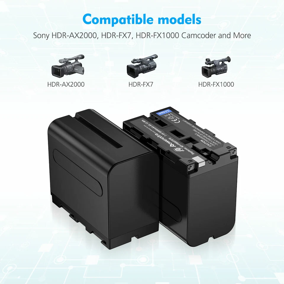 Lote de batería/cargador para cámara Sony NP-F750 NP-F770 NP-F950 NP-F960 NP-F970 Foto 3 de 4