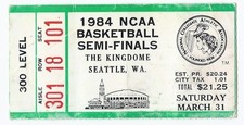 1984 NCAA basketball Final Four Semi Finals Ticket Kentucky Georgetown Houston