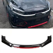 For Kia Forte Front Bumper Lip Spoiler Splitter Diffuser Gloss Black Red For Kia Forte Front Bumper Lip Spoiler Splitter Diffuser Gloss Black Red