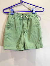 Gap Kids Boys Green Solid Shorts Size 8 Elastic Waist Drawstring Pockets