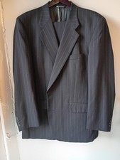 Vintage Made In Usa Blueberry's Dark Navy Pinstripe 2-pc Suit 46