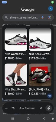 Nike Shox R4 Low Top Athletic Sneakers Silver/Black Pink Lace-Up Rubber Sole