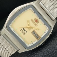OROLOGIO VINTAGE ORIENT CRYSTAL AUTOMATICO 46943 JAPAN UOMO QUADRANTE CREMA a704876-2