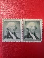 2 x Vintage USA 1954 Liberty Series 1 Cent George Washington Green Postage Stamp