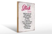 Holzschild Spruch 30X40Cm Rezept GlüCk Zutaten Schild
