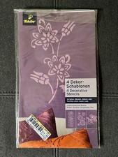 TCM Dekor Schablonen 4 St&uuml;ck Bl&uuml;ten, Bord&uuml;re, Ornamente, Pfau