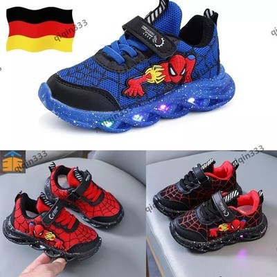 Kinder Spiderman Schuhe LED Licht Up Sneakers Jungen Mädchen Blinkende Trainer