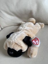 TY Beanie Buddy Pugsly The Pug Puppy Dog Plush