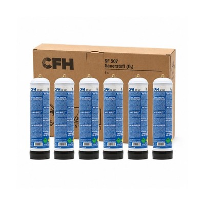 6x CFH Sauerstoff (O2) SF 507 (0,95-Liter-Stahlflasche) #1