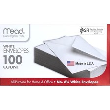 Lightweight 100 Pack of White Security Envelopes 6-3/4 Inch for Everyday Mailing